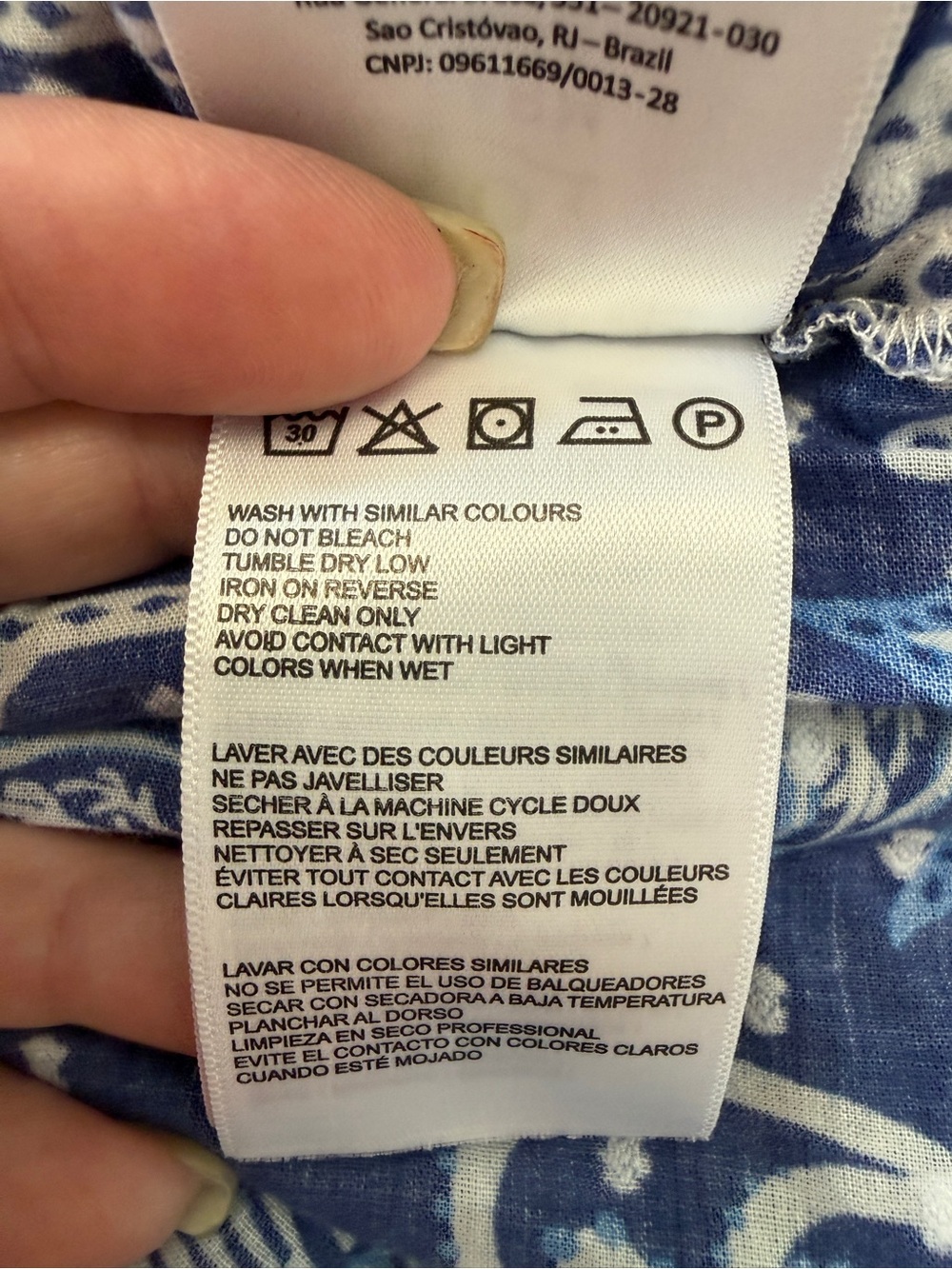 FARM Rio Shell Garden Maxi Dress Blue Floral XS Cotton Smocked 25787 - Picture 14 of 16
